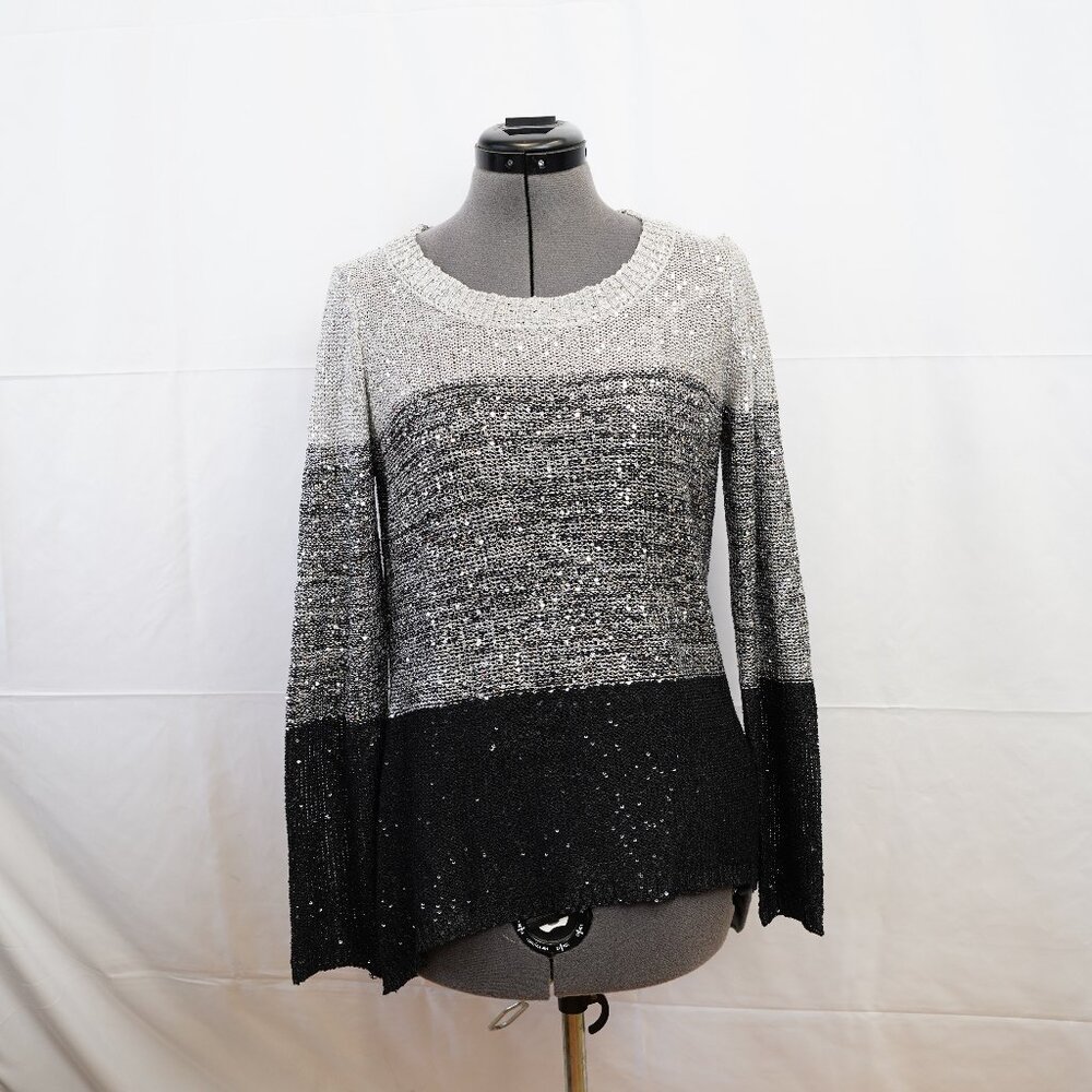 Belldini Sequin Long Sleeve Shirt, size-M